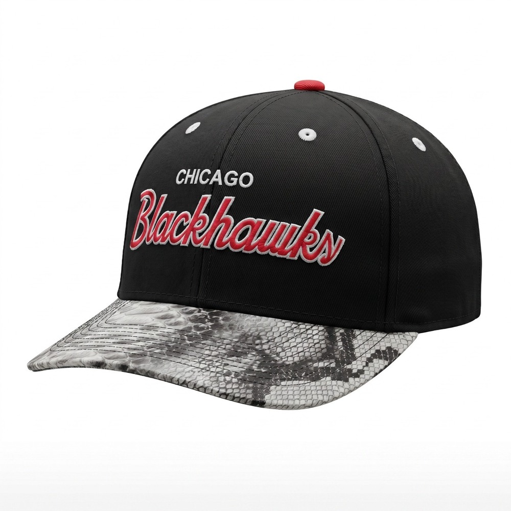 Mitchell & Ness RSVP Gallery Chicago Blackhawks Snake Print Strapback Hat